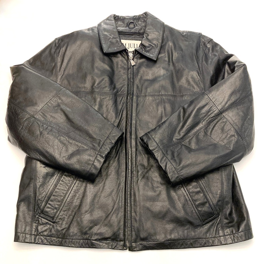 Wilsons Leather Jacket Mens Medium Black M Julian Bomber Full Zip Lined Pockets